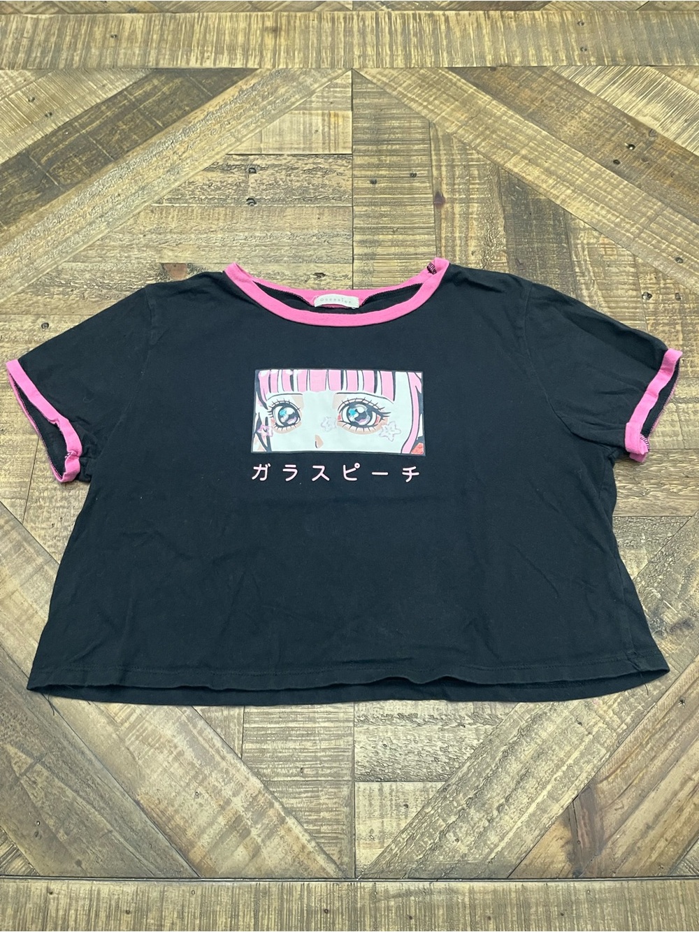 Occasion Harajuku Anime Girl Graphic Crop Top Tee Pastel Goth